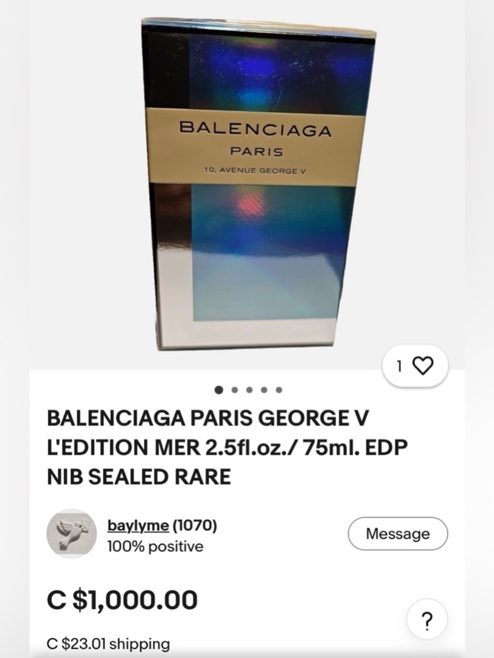 BALENCIAGA PARIS GEORGE V
L'EDITION MER 2.5fl.oz./ 75ml. EDP RARE - Picture 7 of 8
